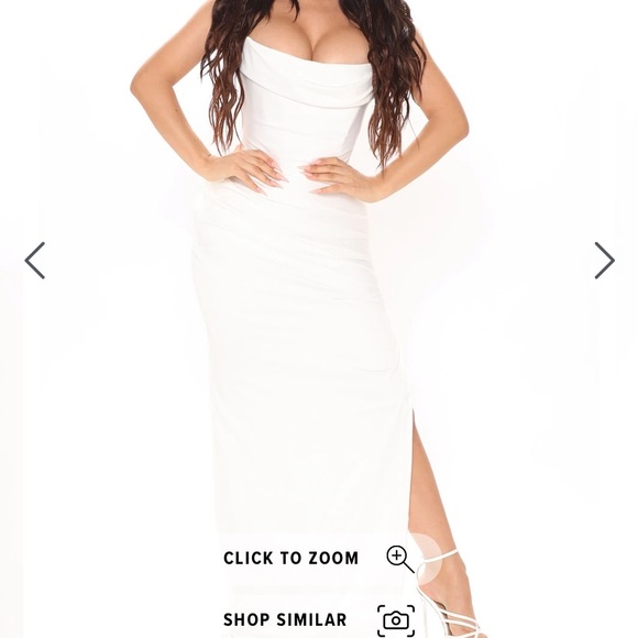 FN White Ruched Corset Gown - Picture 3 of 4